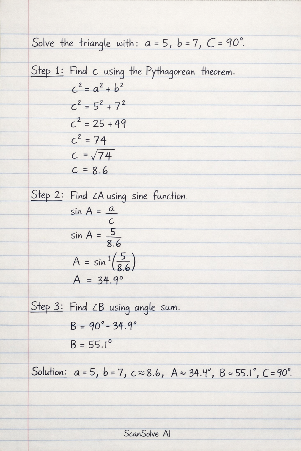 Handwritten step-by-step solution preview