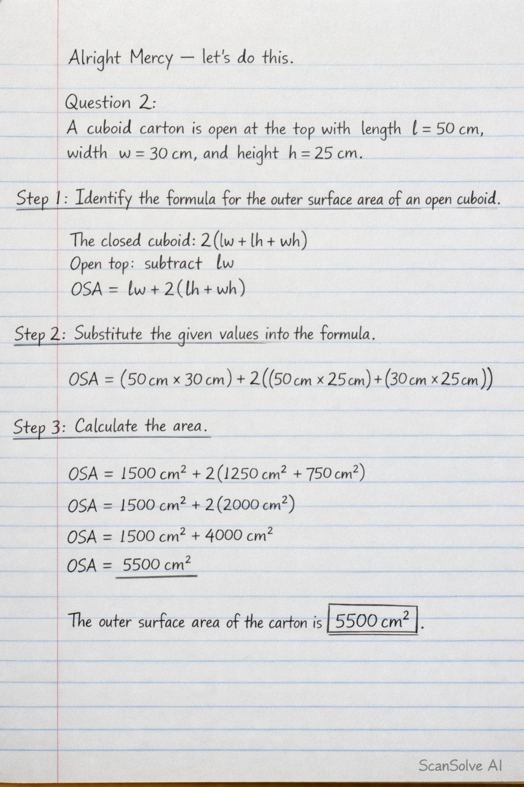 Handwritten step-by-step solution preview