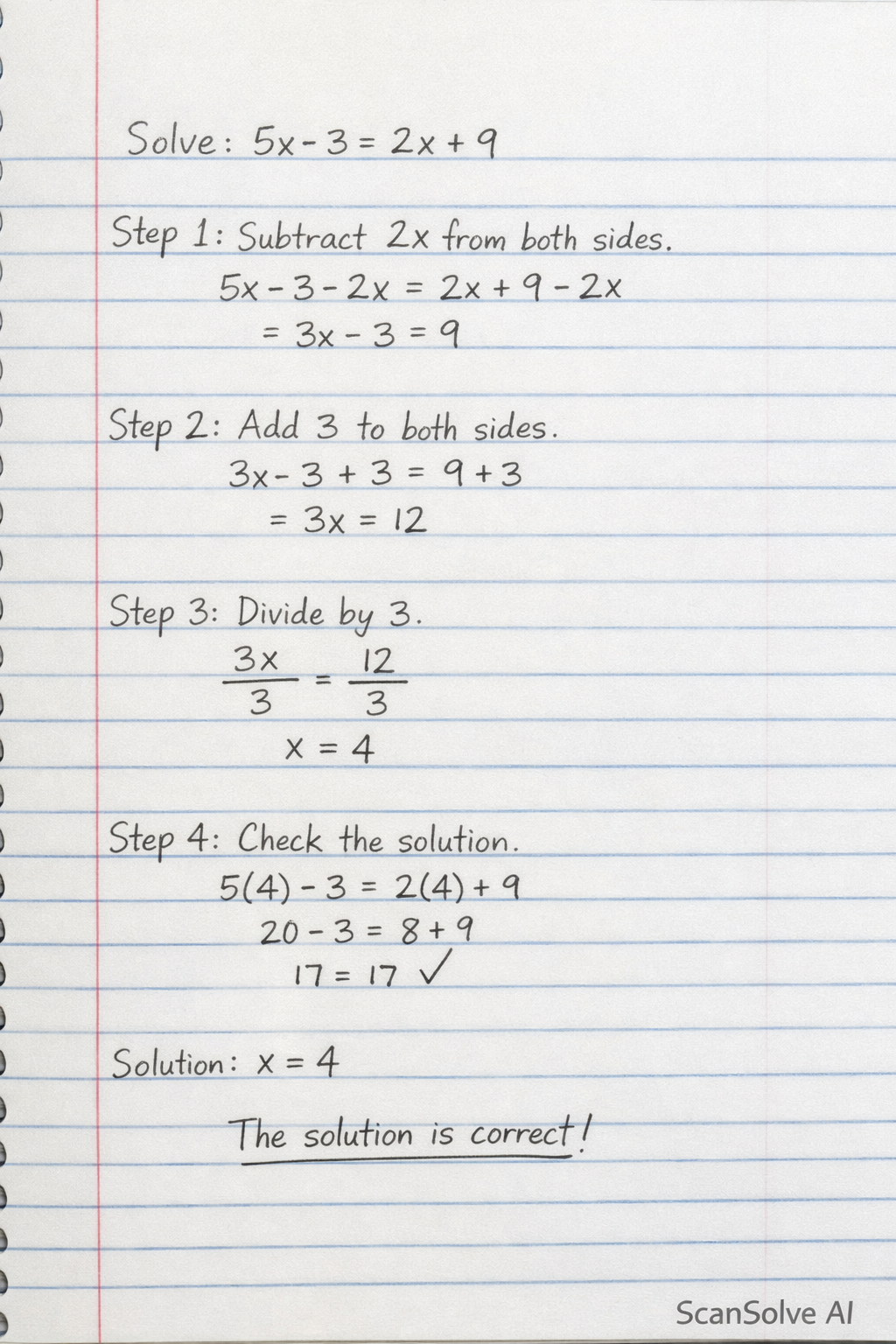 Handwritten step-by-step solution preview