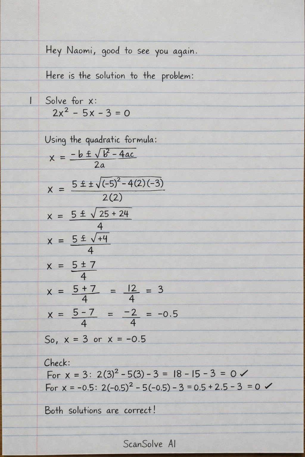 Handwritten step-by-step solution preview