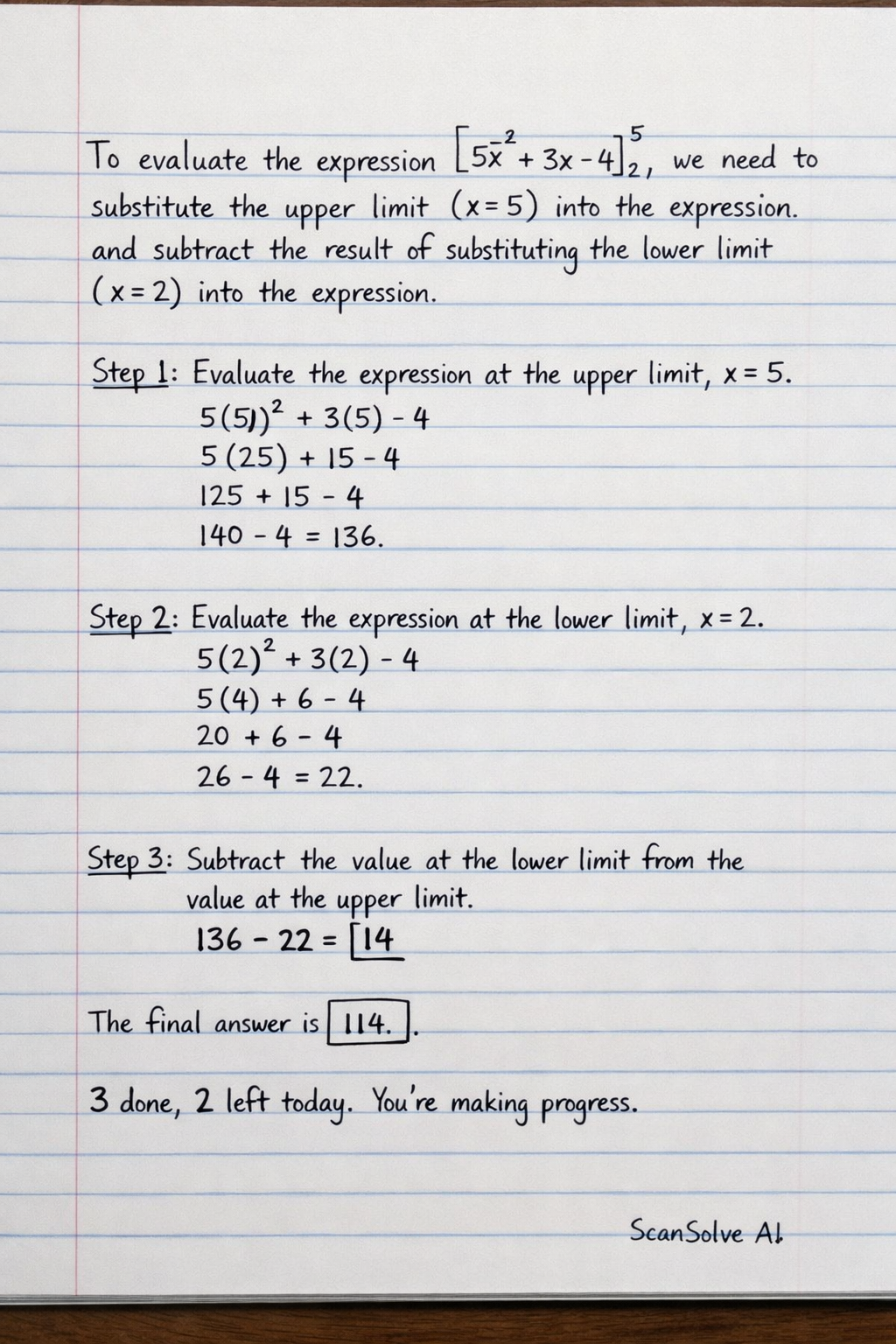 Handwritten step-by-step solution preview