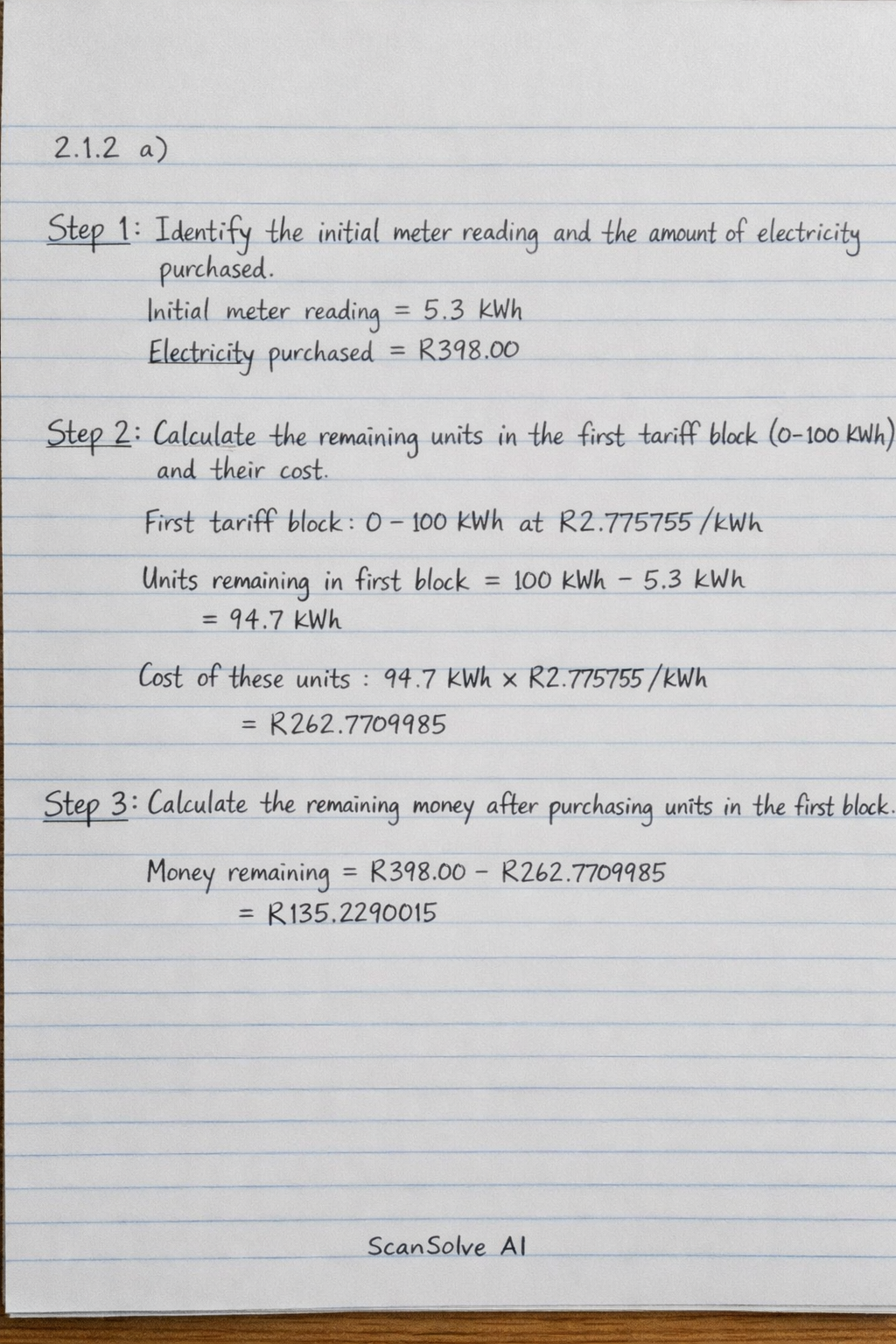 Handwritten step-by-step solution preview
