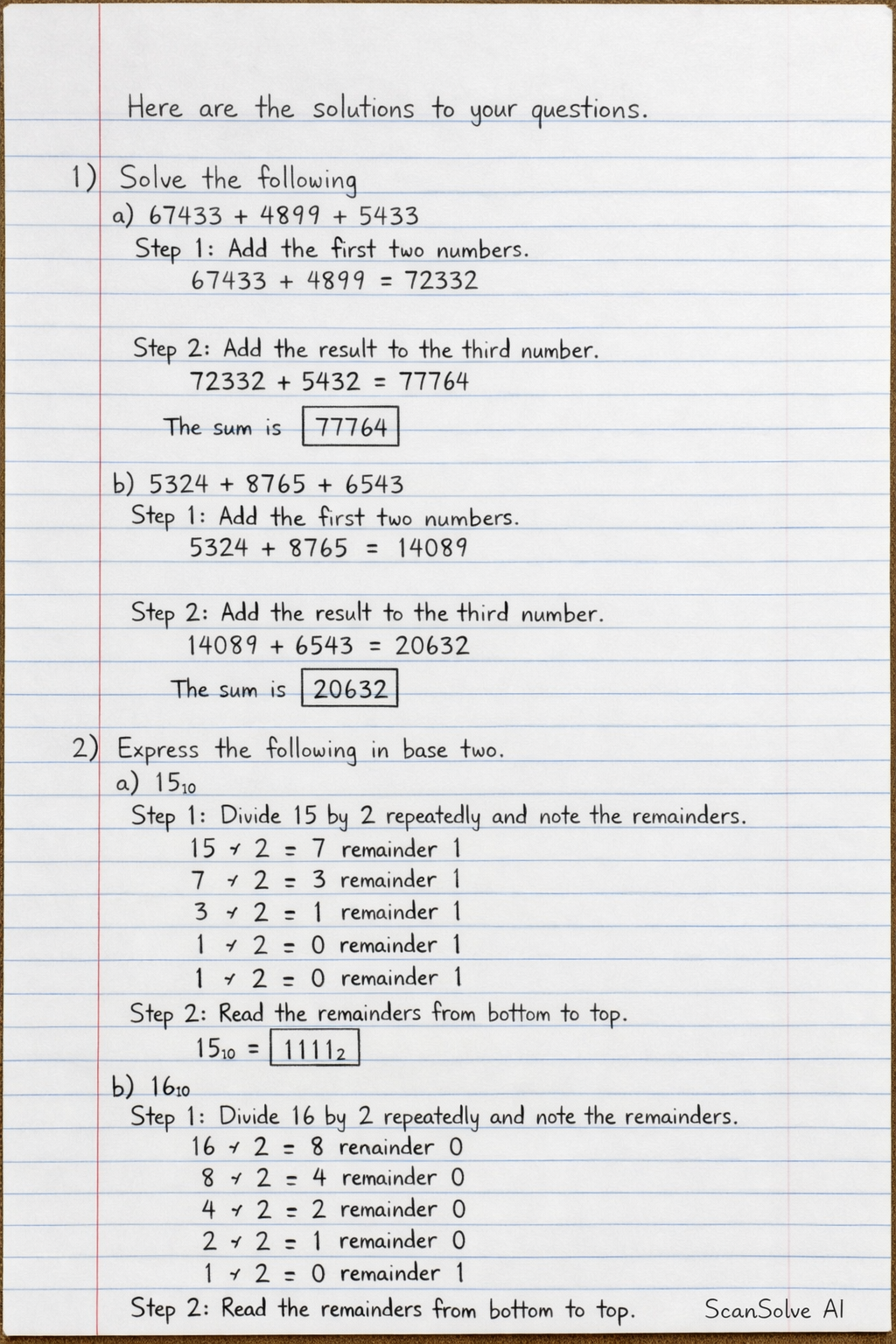 Handwritten step-by-step solution preview