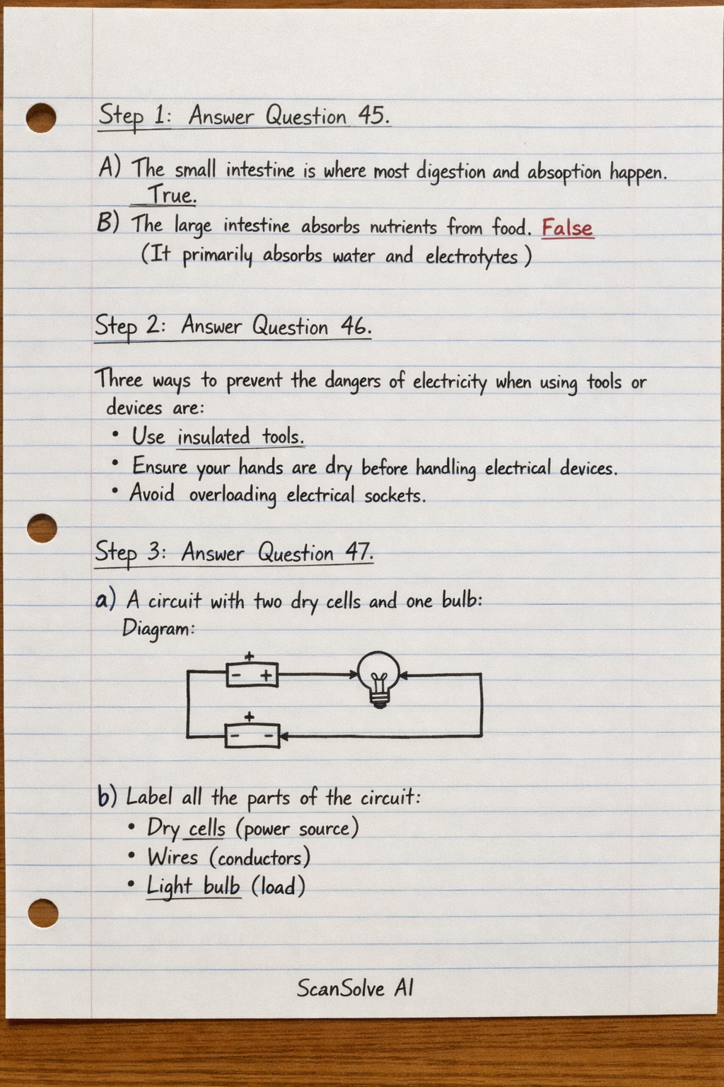 Handwritten step-by-step solution preview