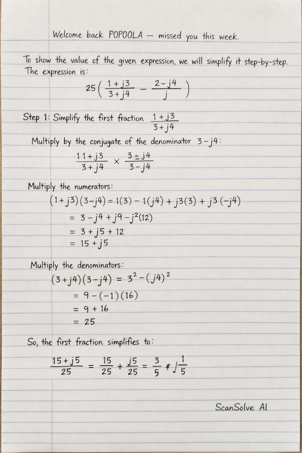 Handwritten step-by-step solution preview