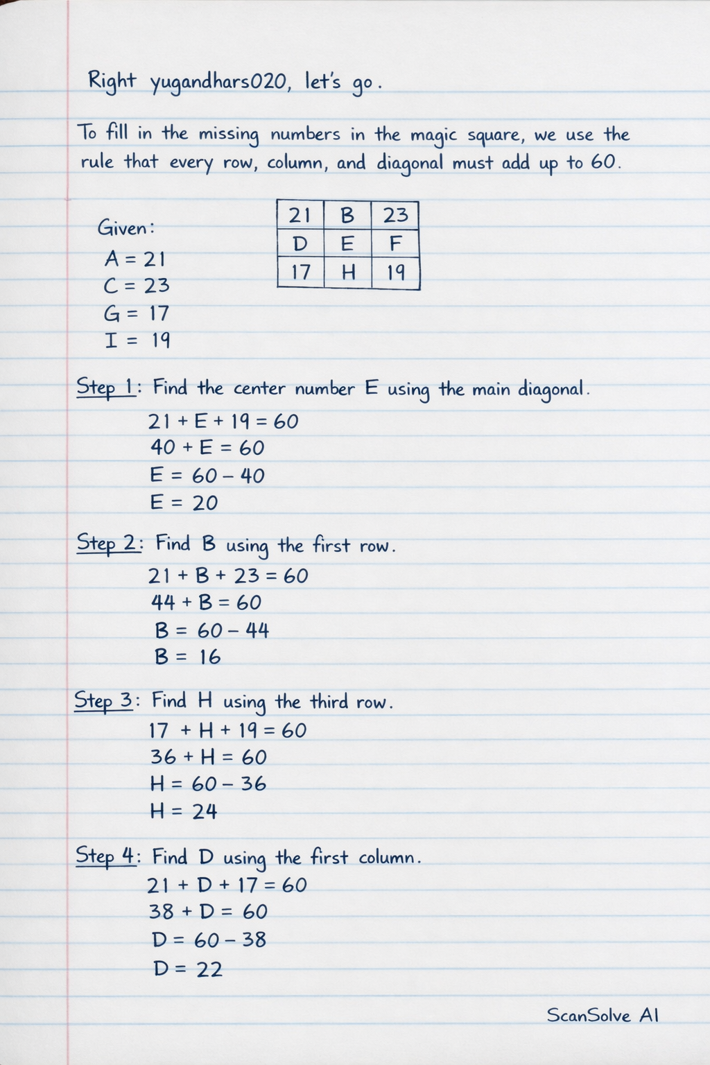 Handwritten step-by-step solution preview