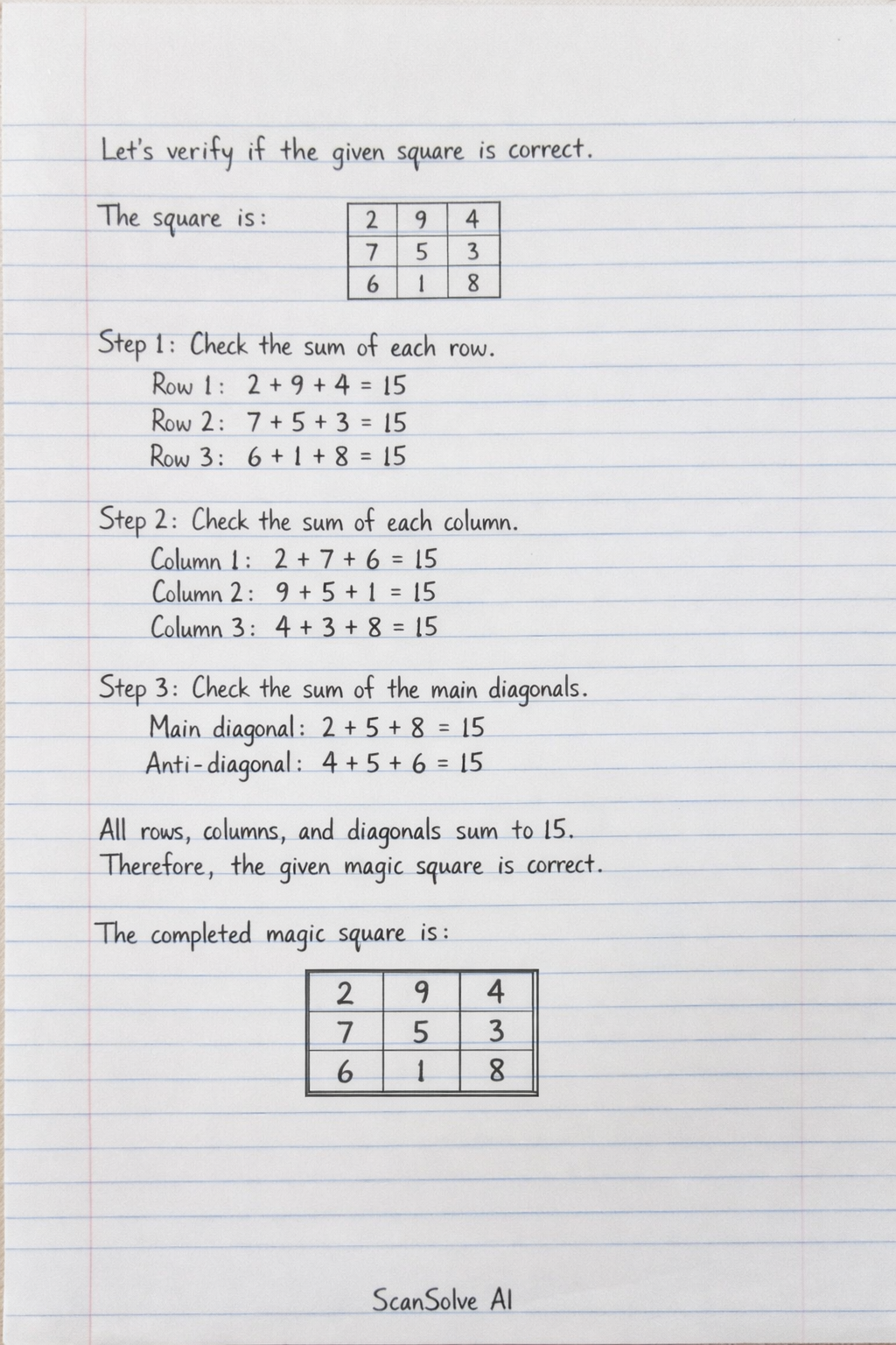 Handwritten step-by-step solution preview