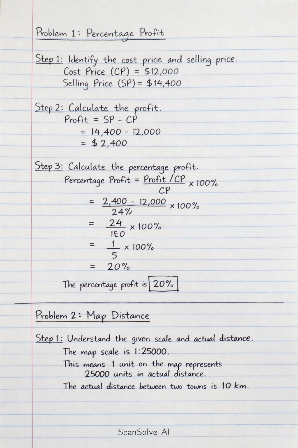 Handwritten step-by-step solution preview