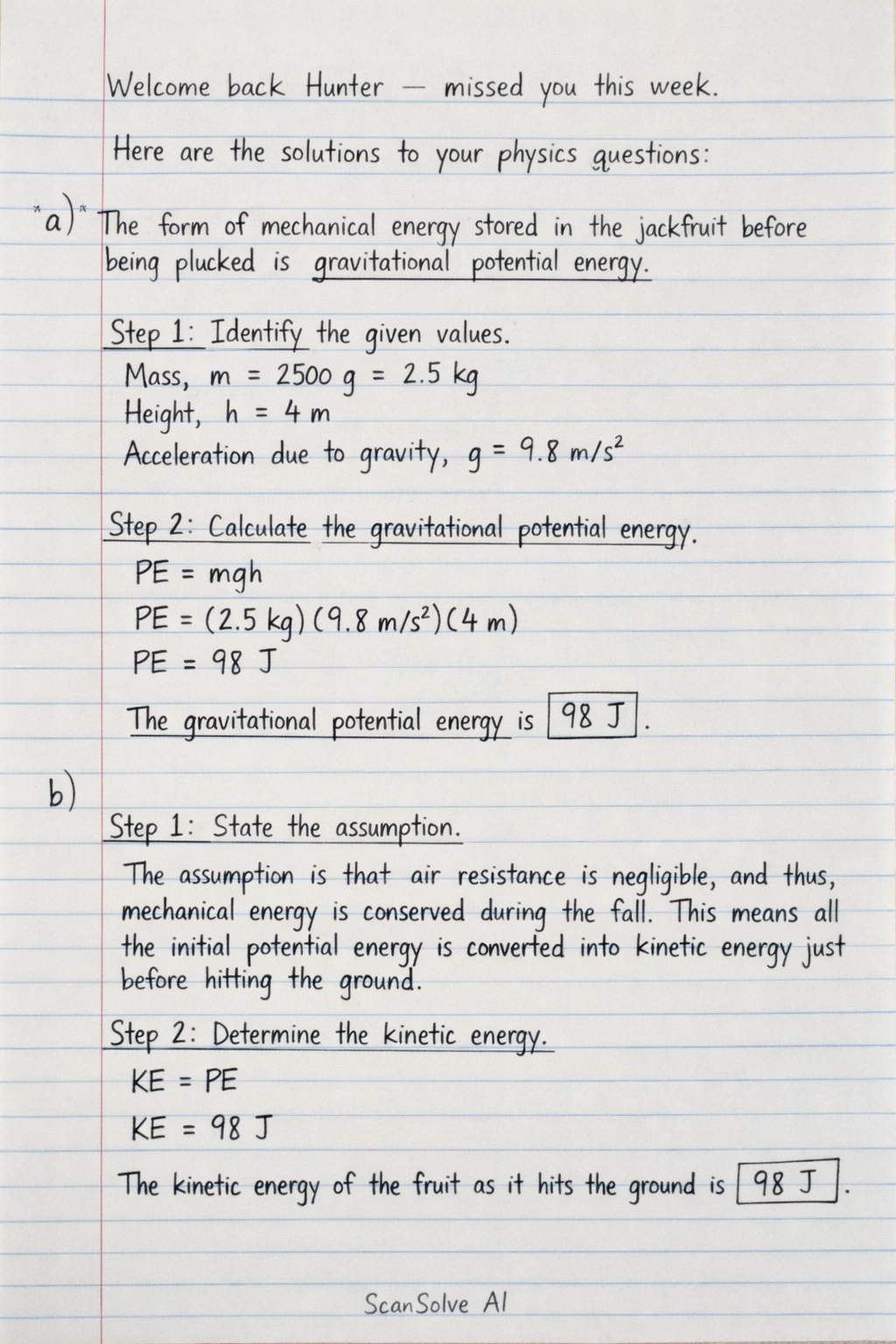 Handwritten step-by-step solution preview