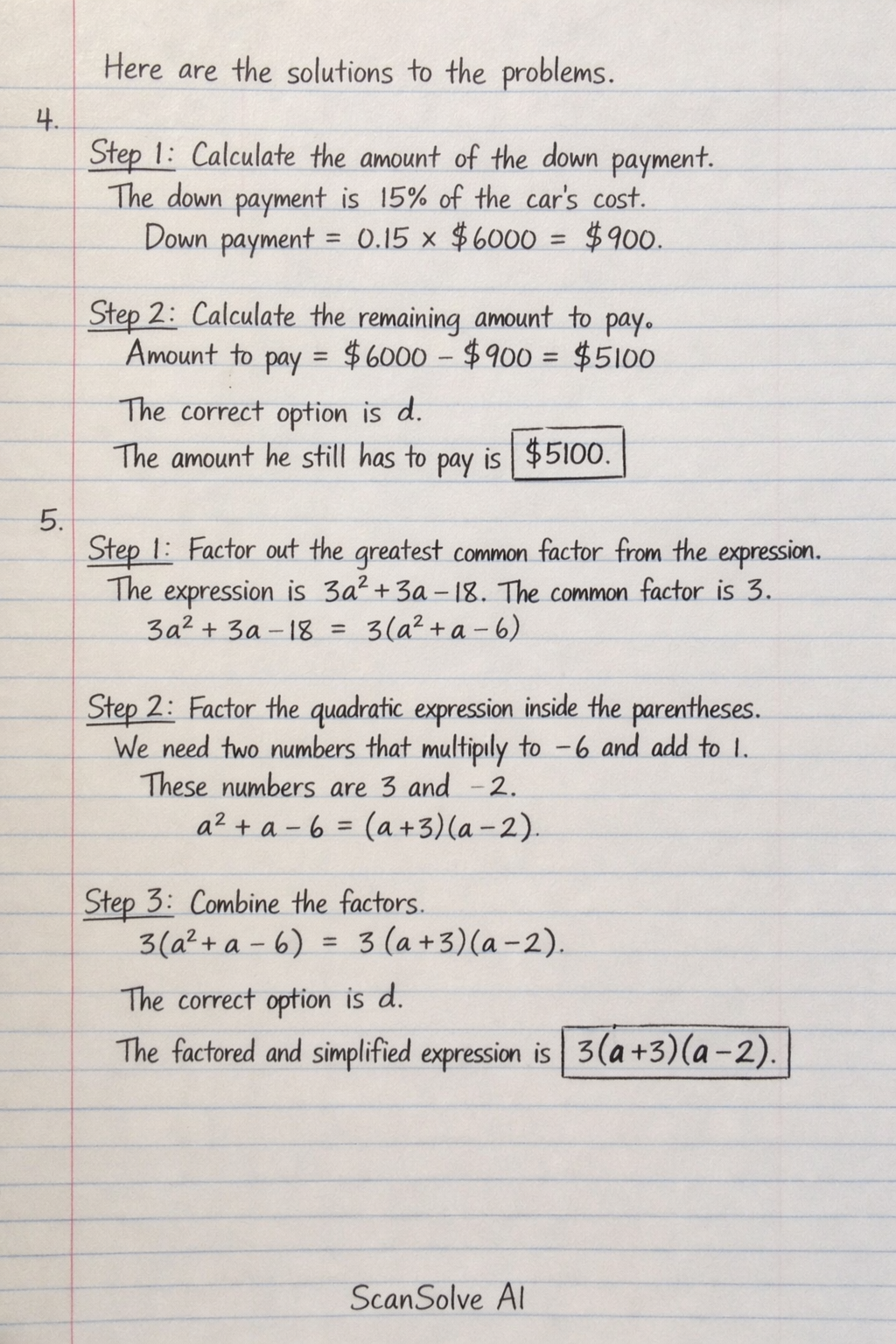 Handwritten step-by-step solution preview