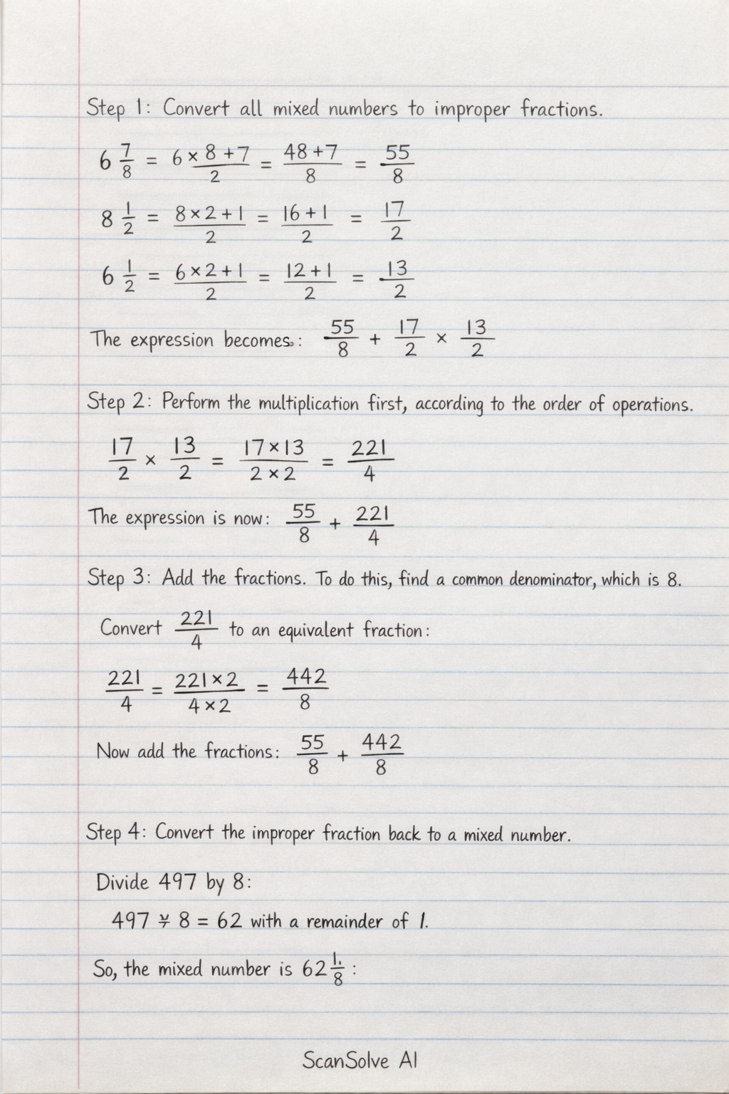 Handwritten step-by-step solution preview
