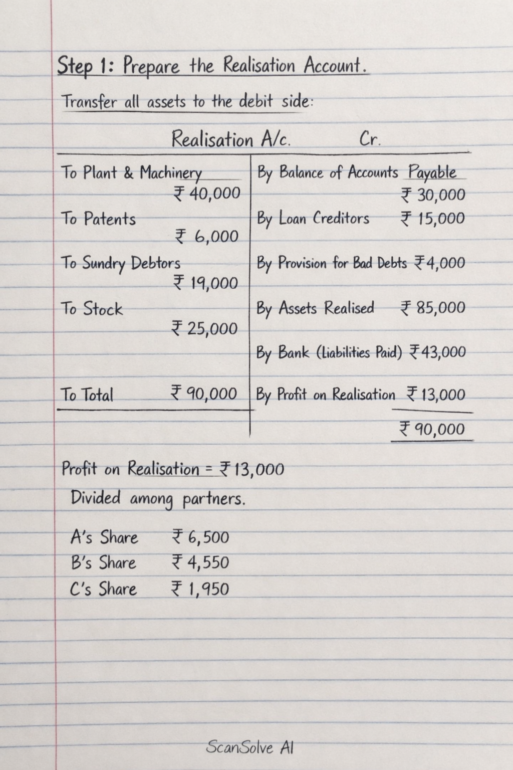 Handwritten step-by-step solution preview