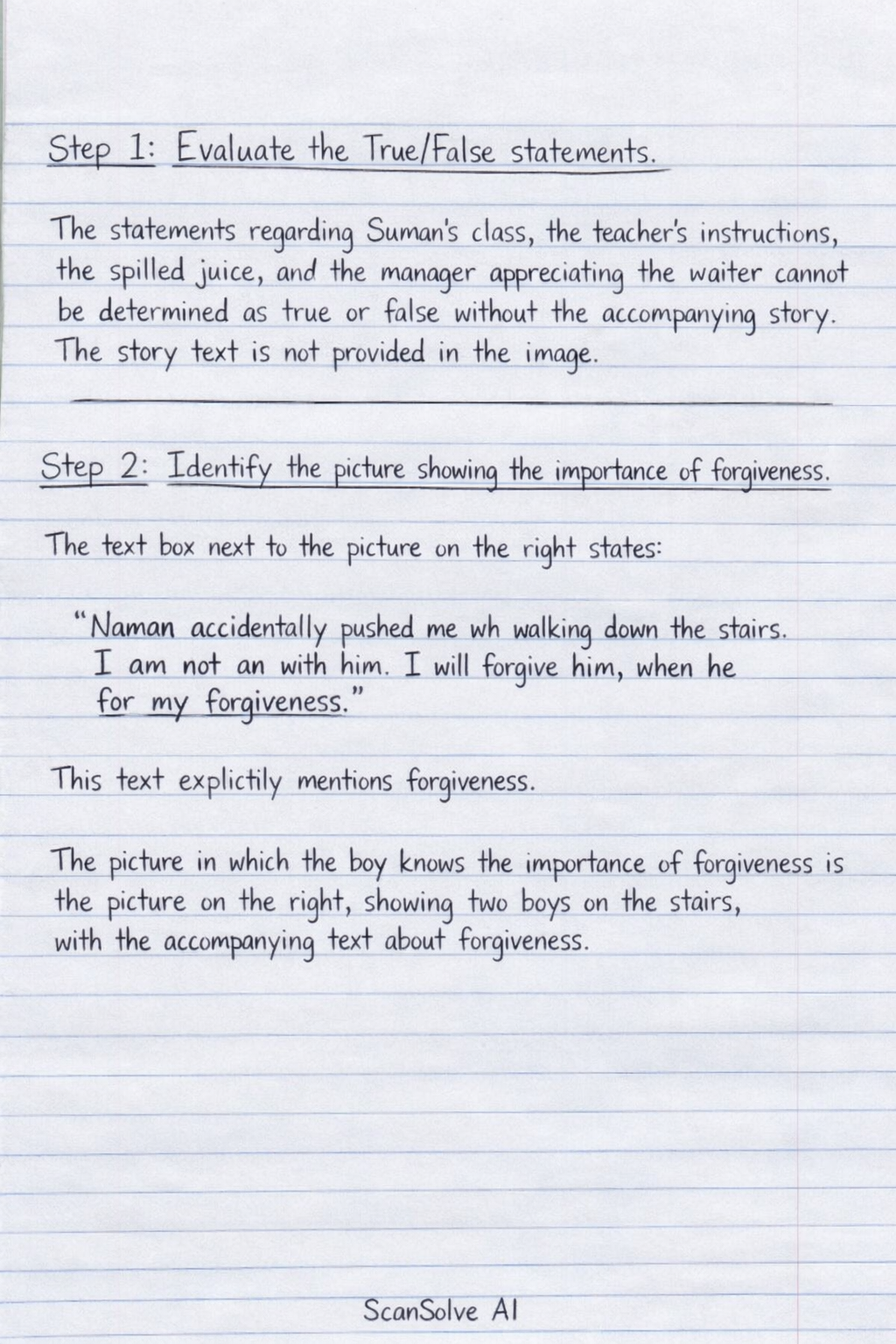 Handwritten step-by-step solution preview