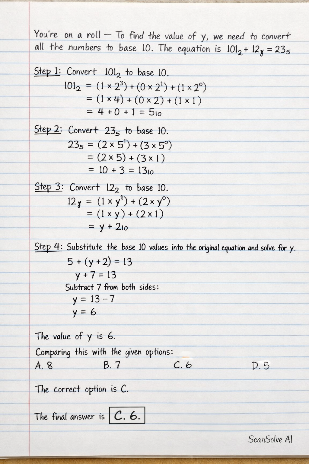 Handwritten step-by-step solution preview