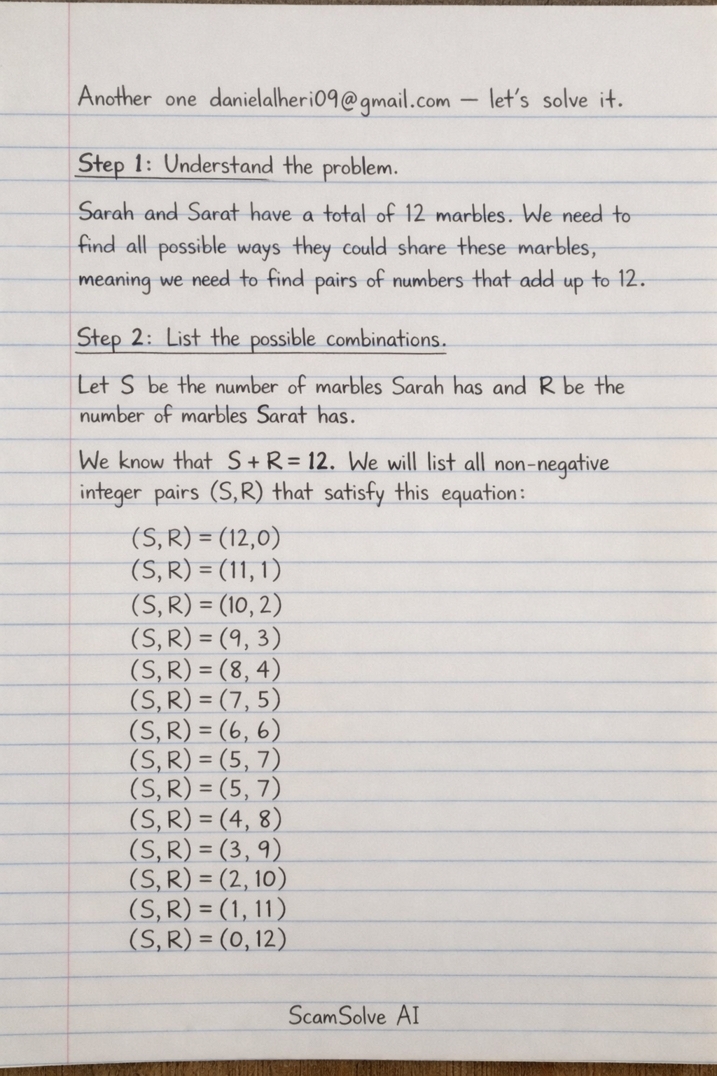 Handwritten step-by-step solution preview