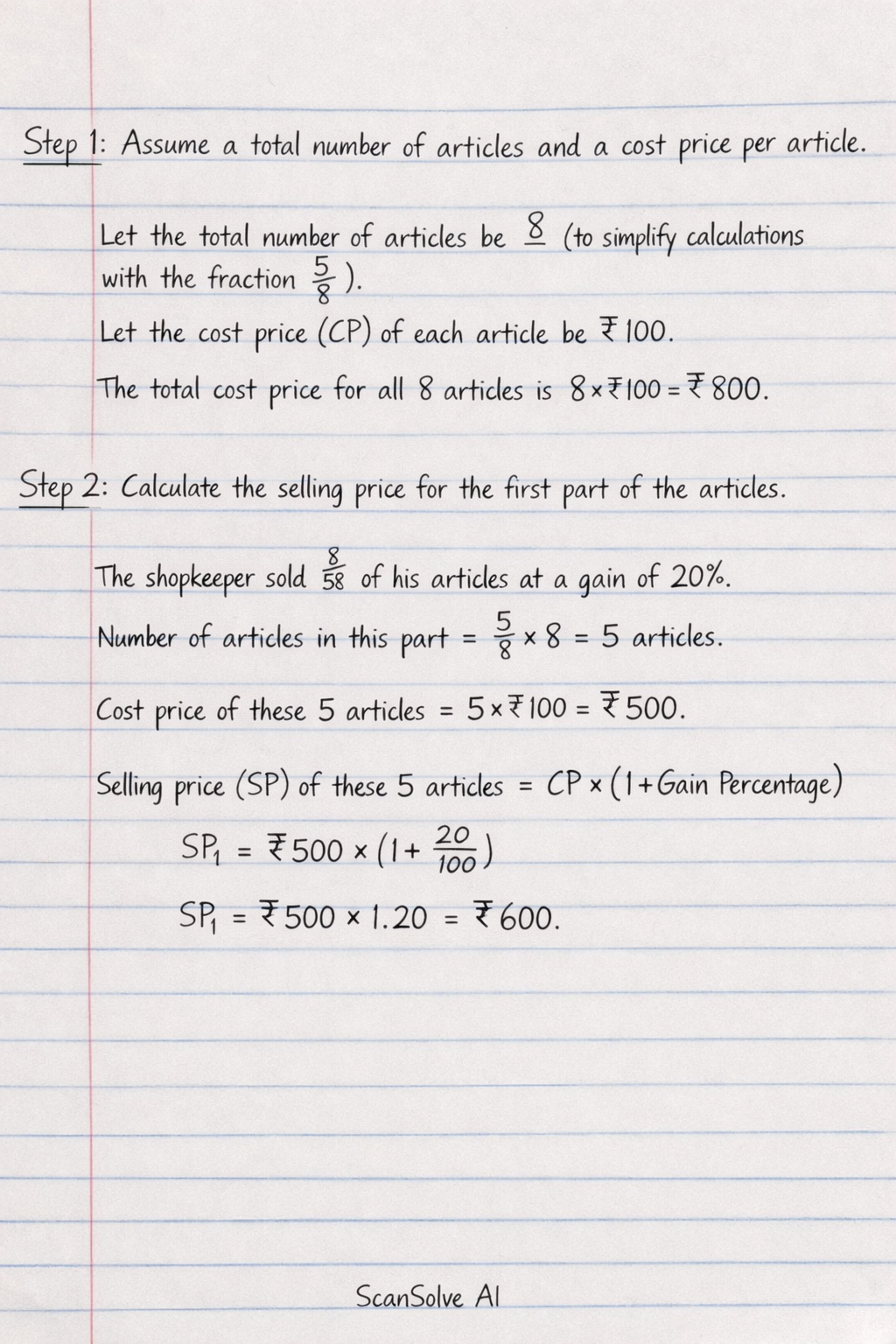 Handwritten step-by-step solution preview