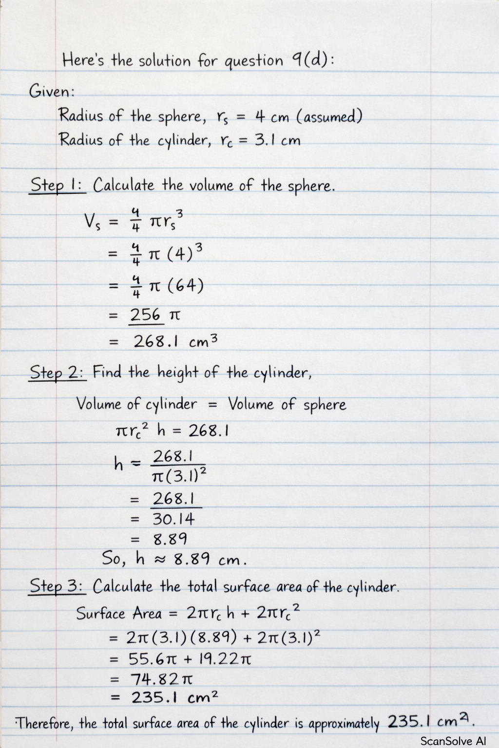 Handwritten step-by-step solution preview