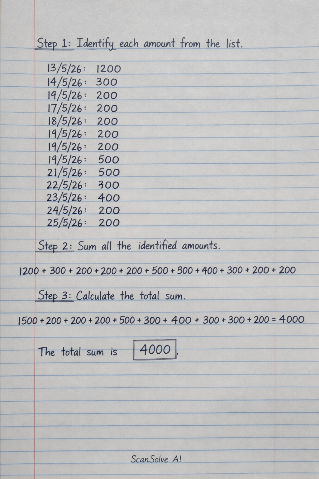 Handwritten step-by-step solution preview