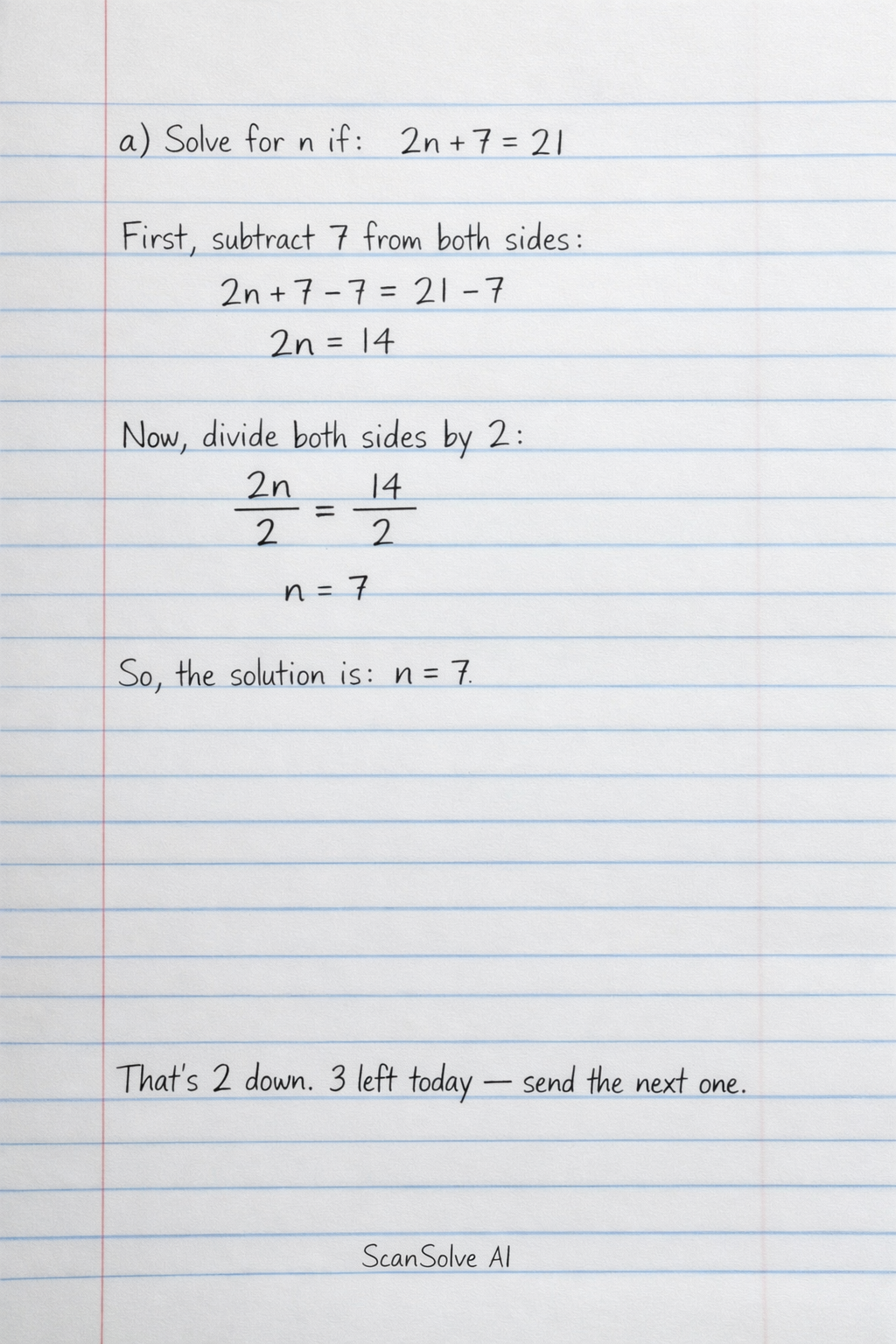 Handwritten step-by-step solution preview