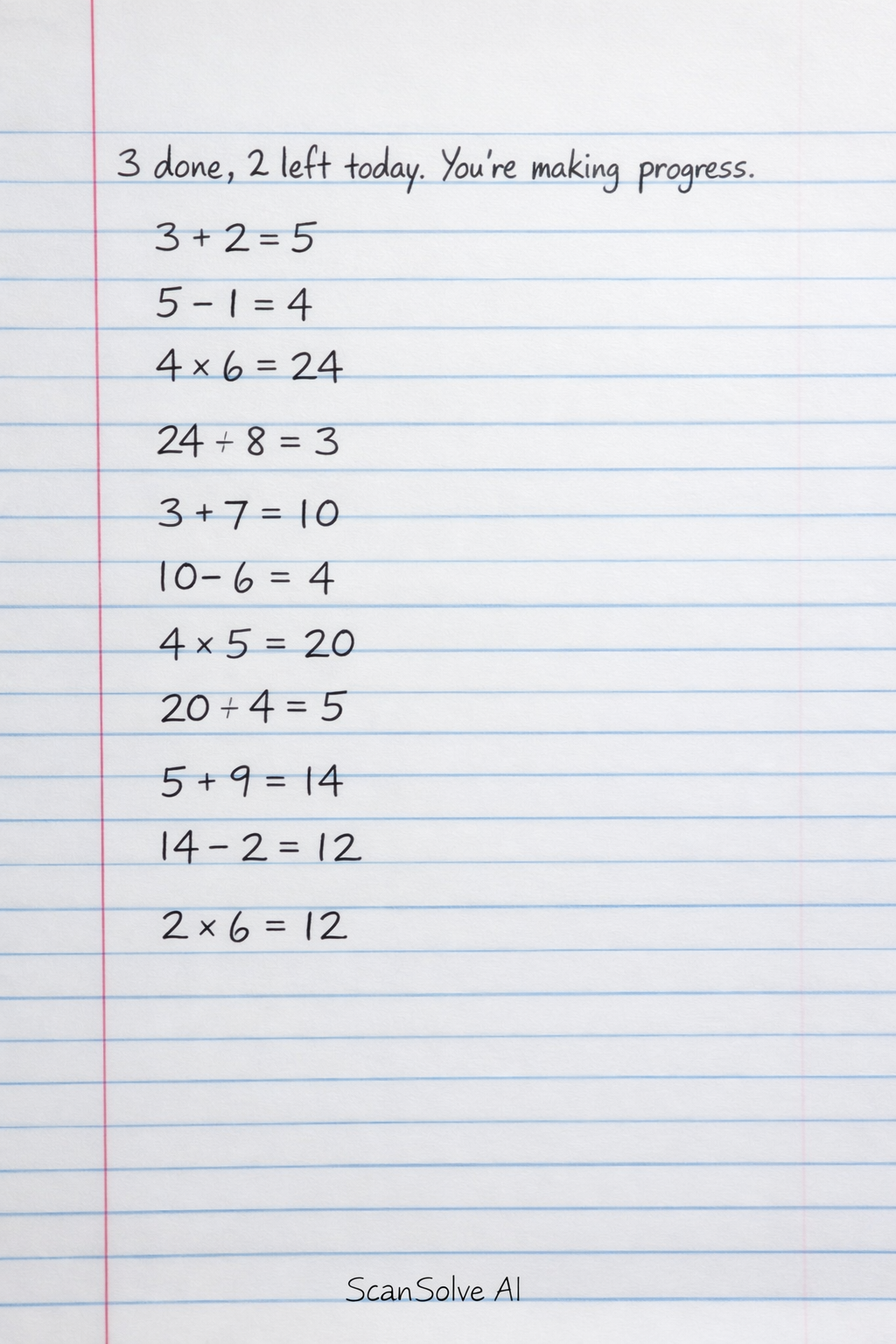 Handwritten step-by-step solution preview