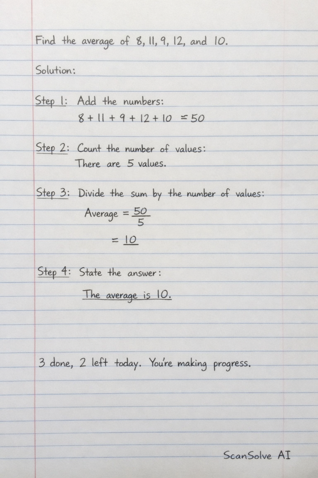 Handwritten step-by-step solution preview