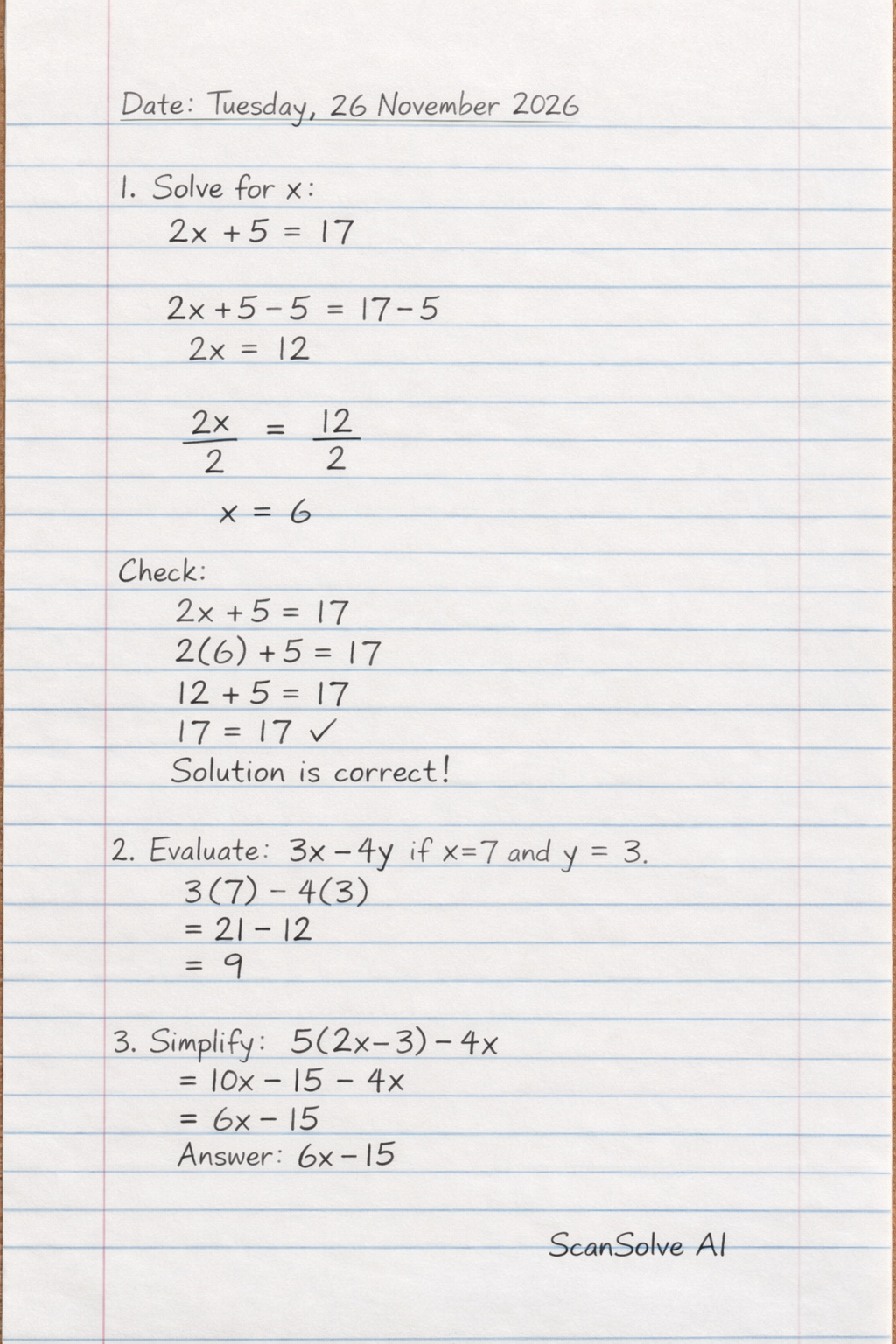 Handwritten step-by-step solution preview