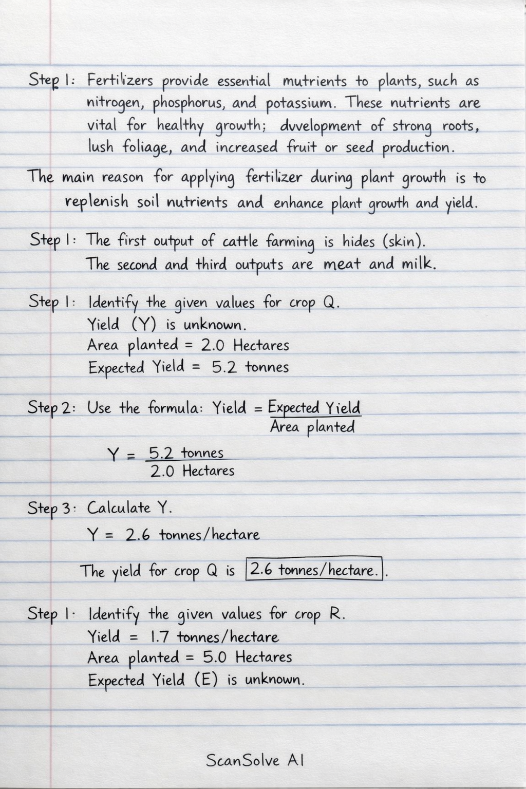 Handwritten step-by-step solution preview