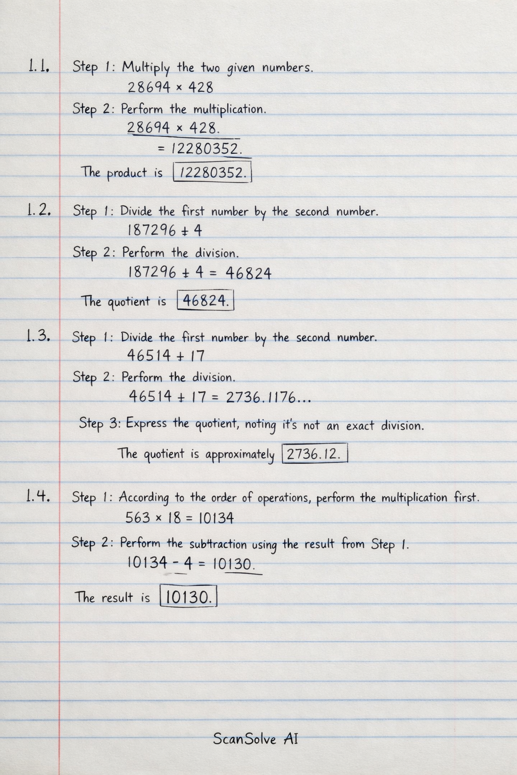Handwritten step-by-step solution preview