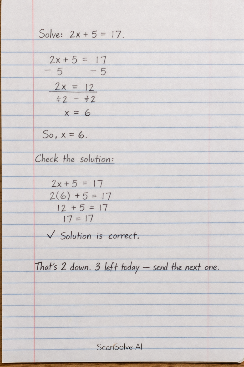 Handwritten step-by-step solution preview