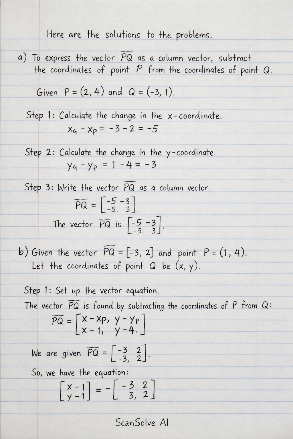 Handwritten step-by-step solution preview