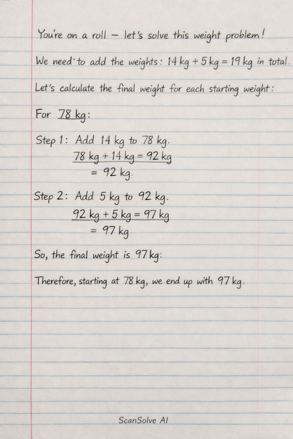 Handwritten step-by-step solution preview