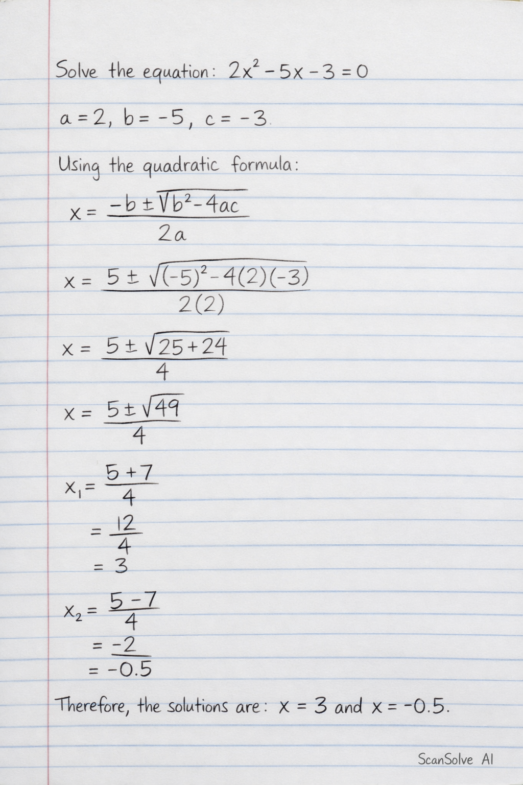 Handwritten step-by-step solution preview