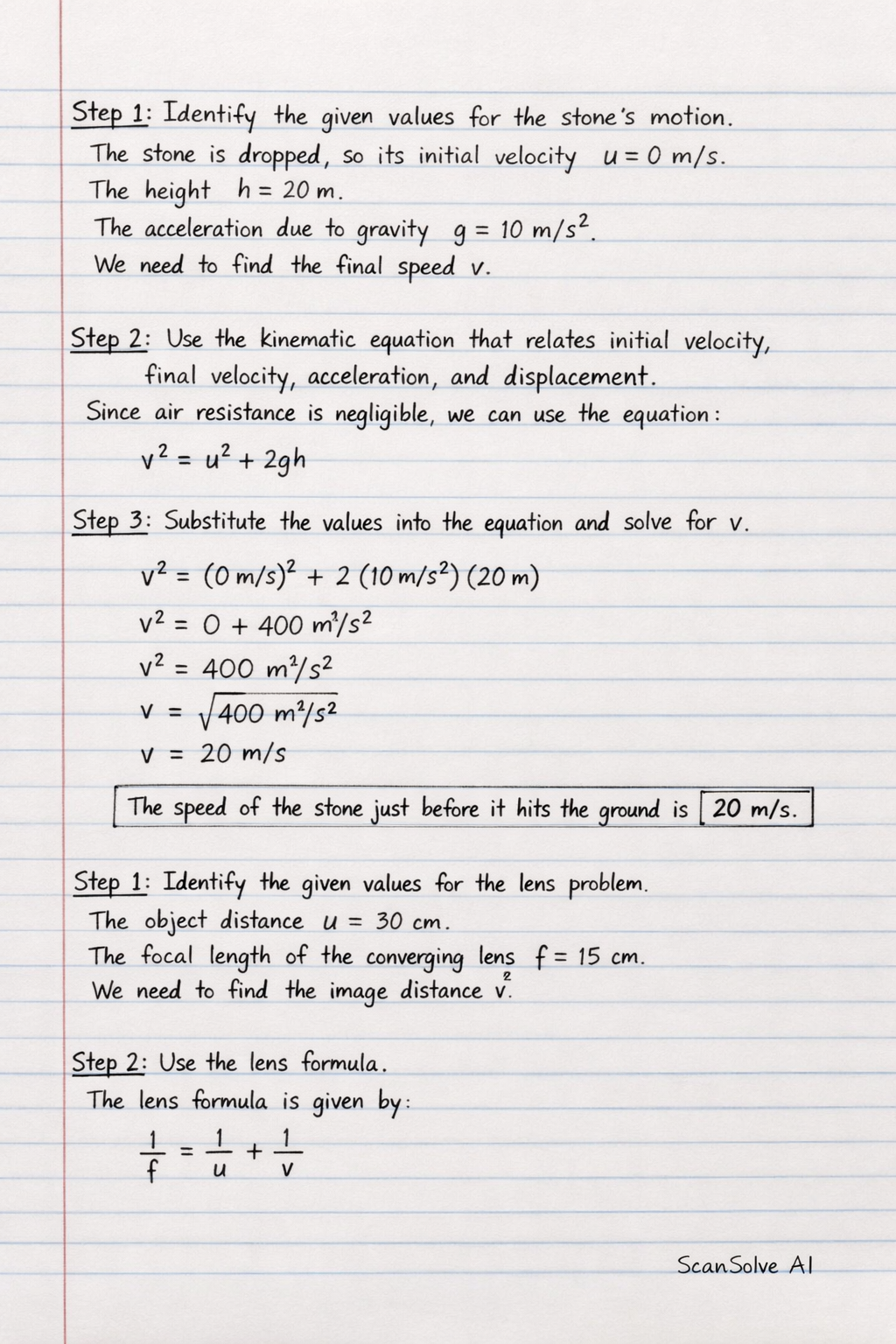 Handwritten step-by-step solution preview