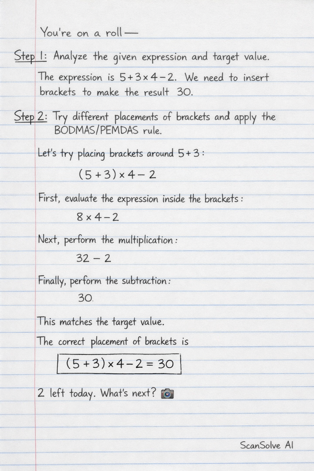 Handwritten step-by-step solution preview