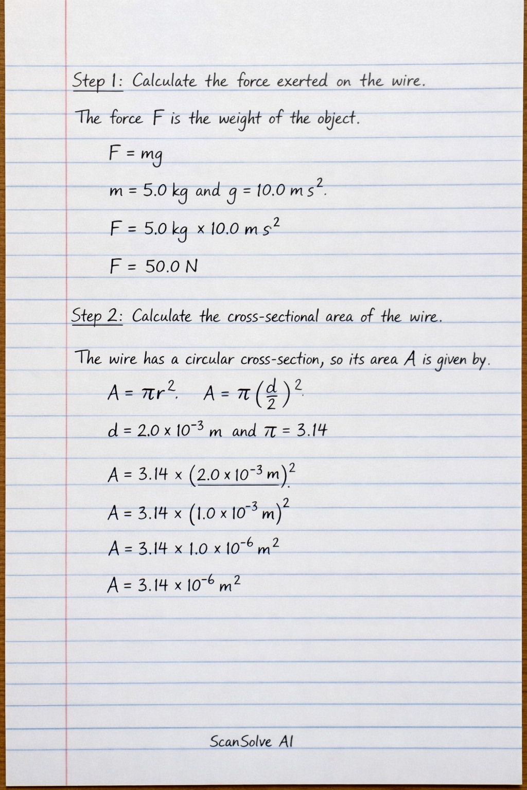 Handwritten step-by-step solution preview