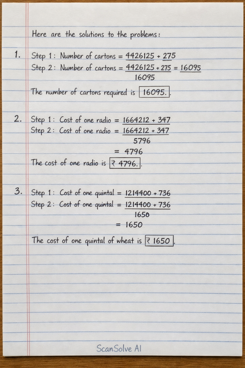 Handwritten step-by-step solution preview