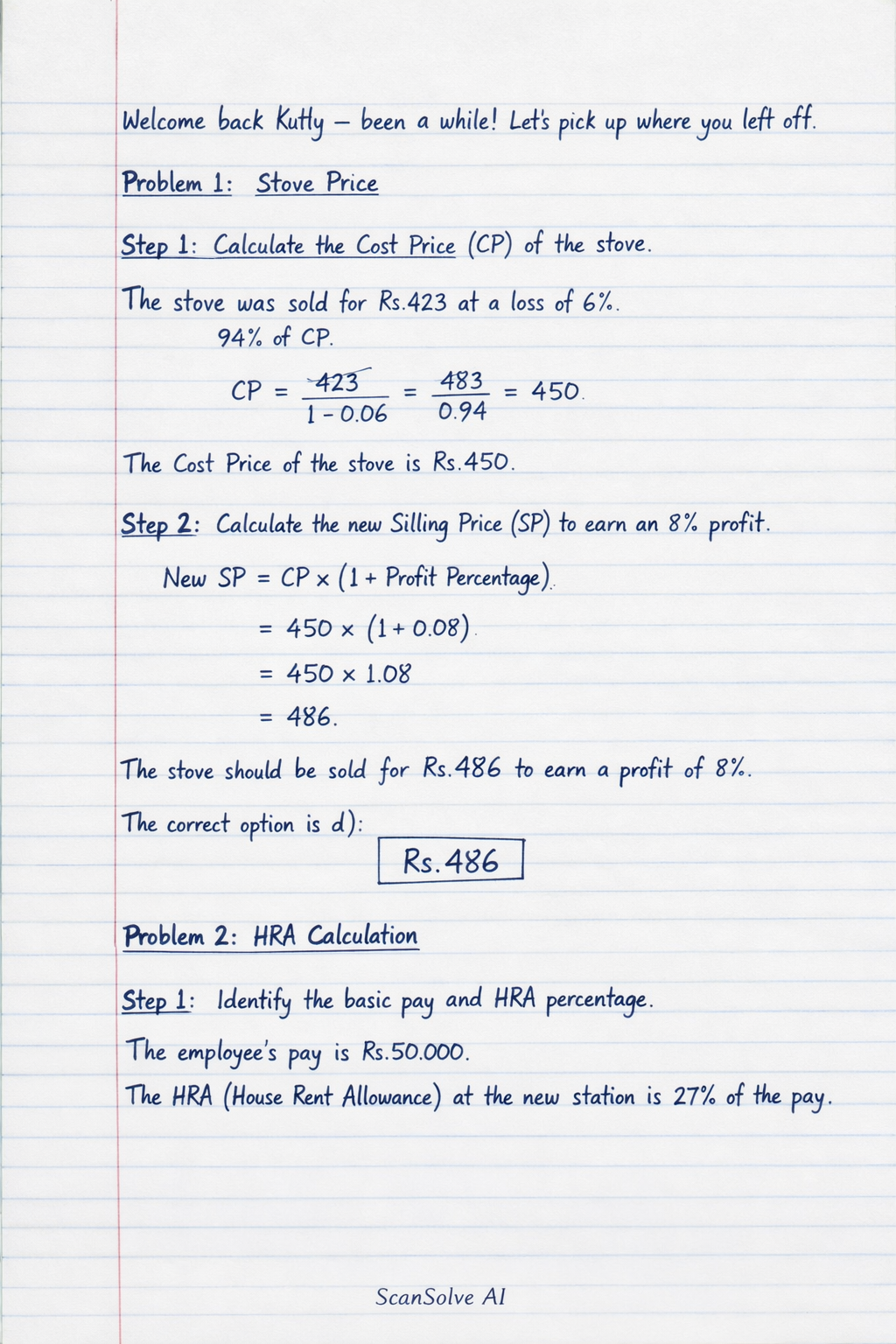 Handwritten step-by-step solution preview