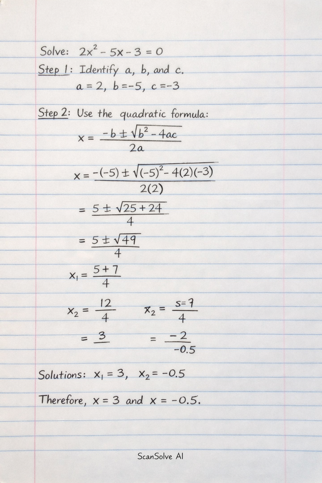 Handwritten step-by-step solution preview