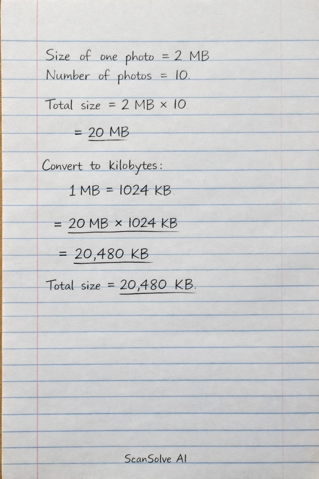 Handwritten step-by-step solution preview