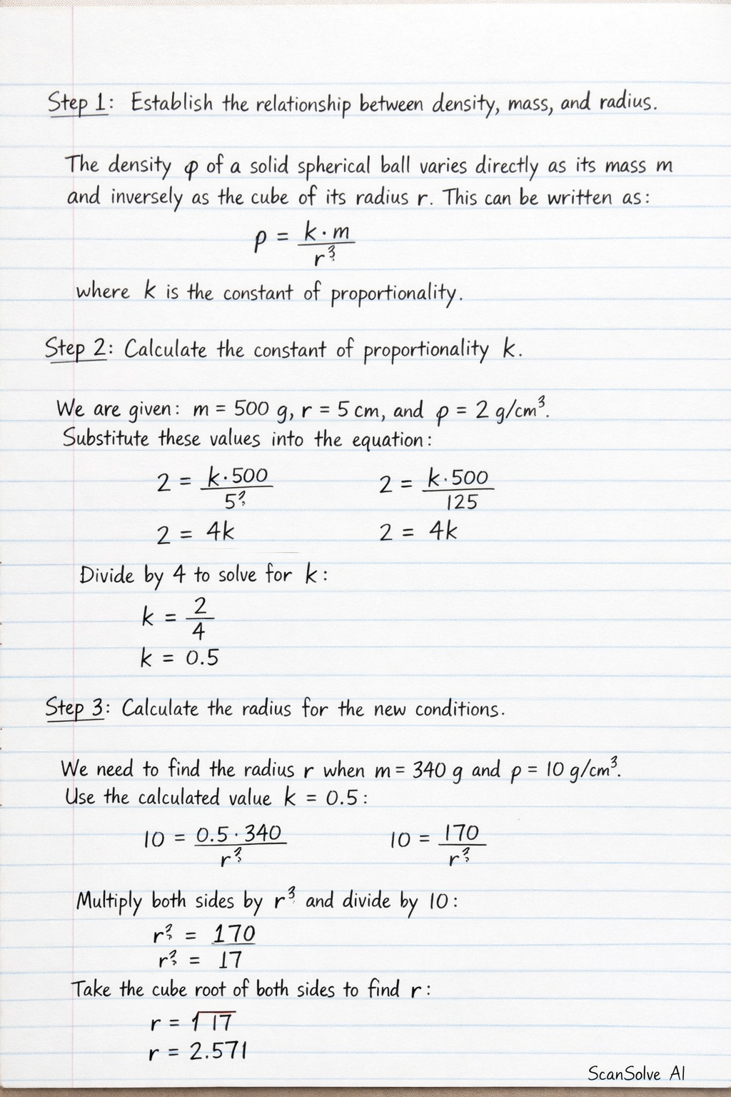 Handwritten step-by-step solution preview