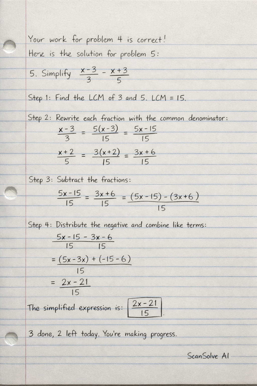 Handwritten step-by-step solution preview