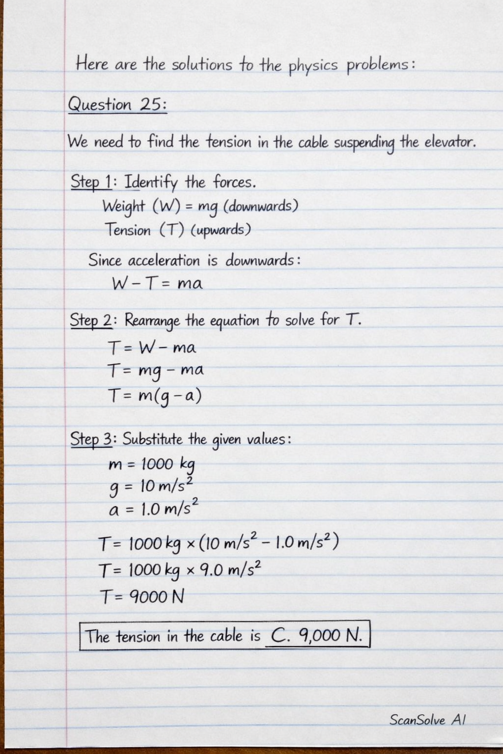Handwritten step-by-step solution preview