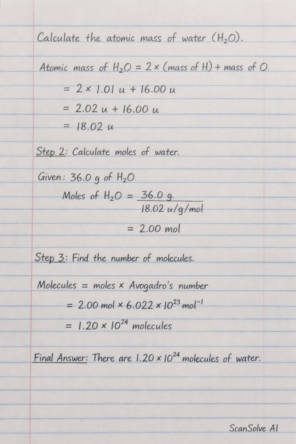 Handwritten step-by-step solution preview