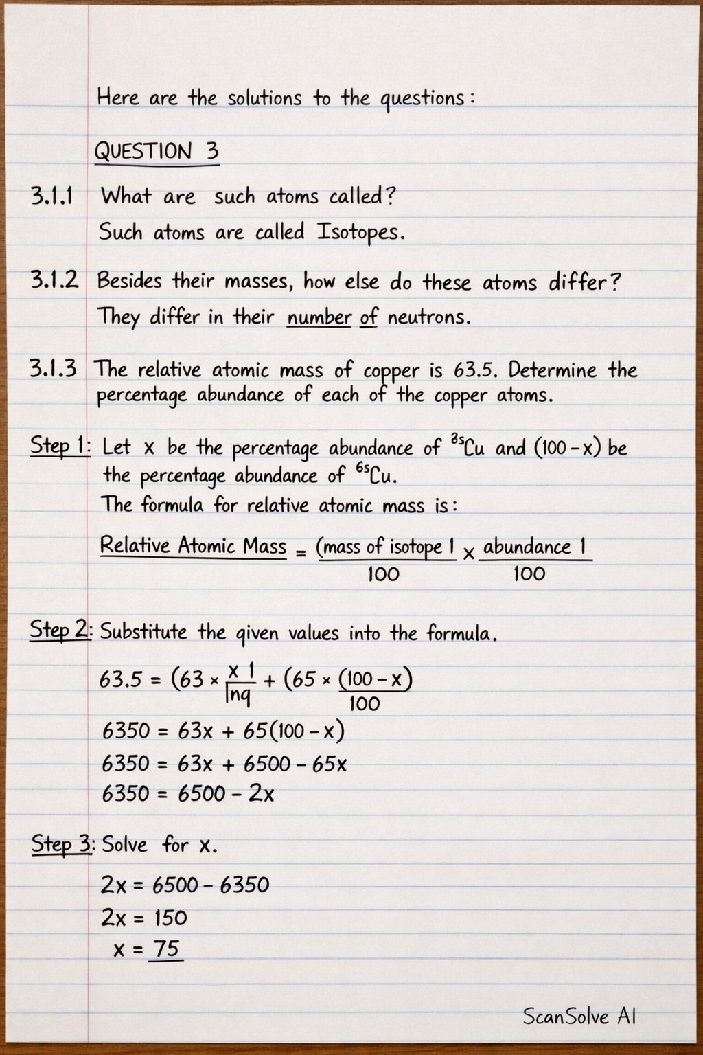 Handwritten step-by-step solution preview