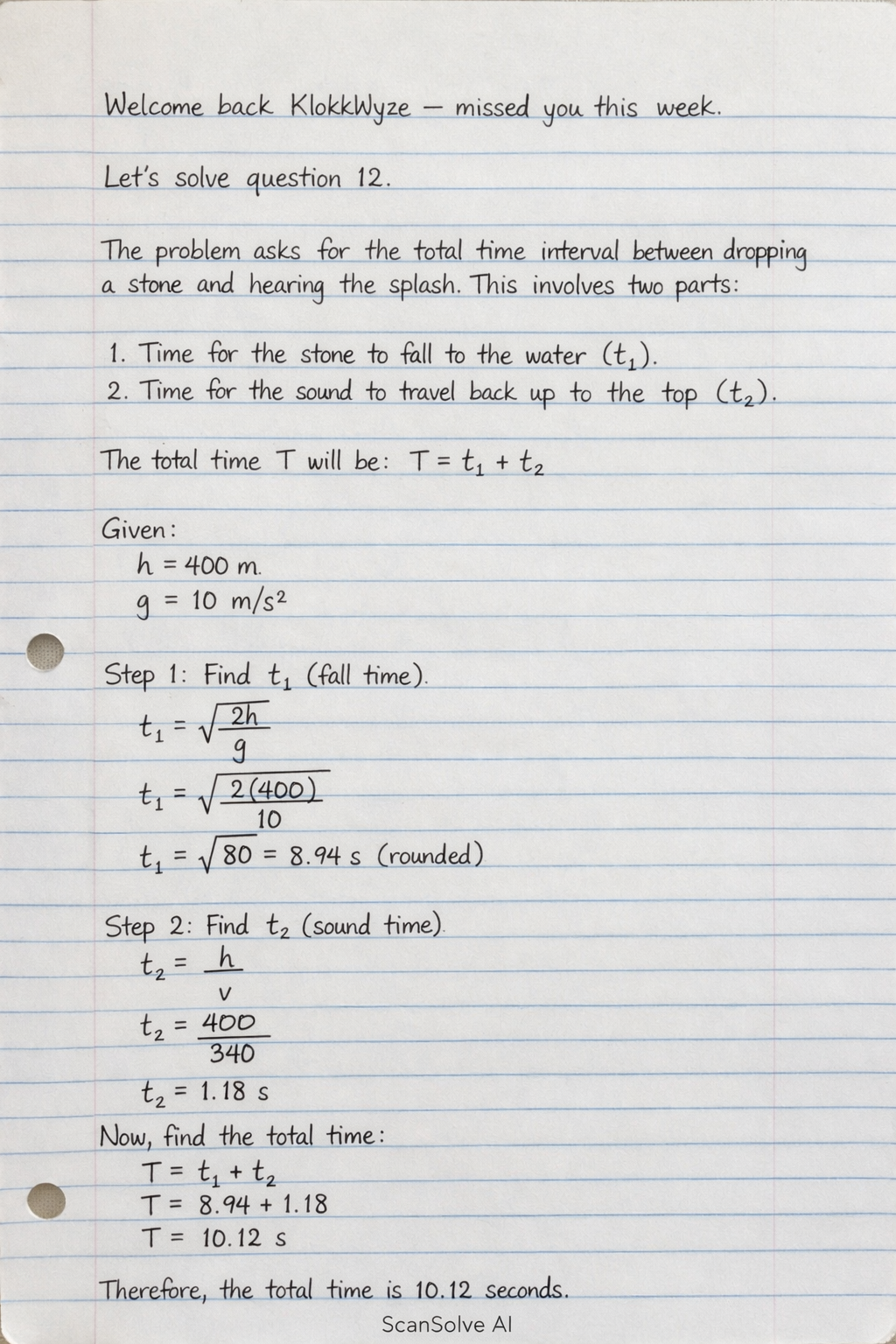 Handwritten step-by-step solution preview