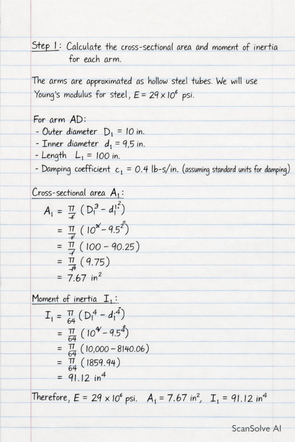 Handwritten step-by-step solution preview