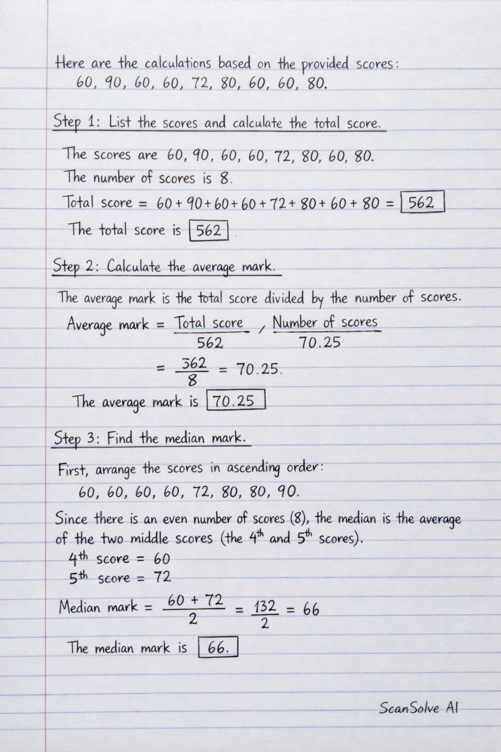Handwritten step-by-step solution preview