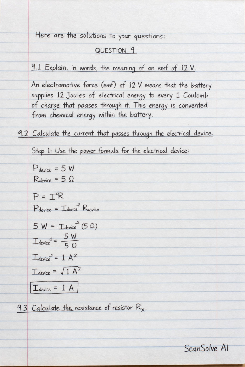 Handwritten step-by-step solution preview