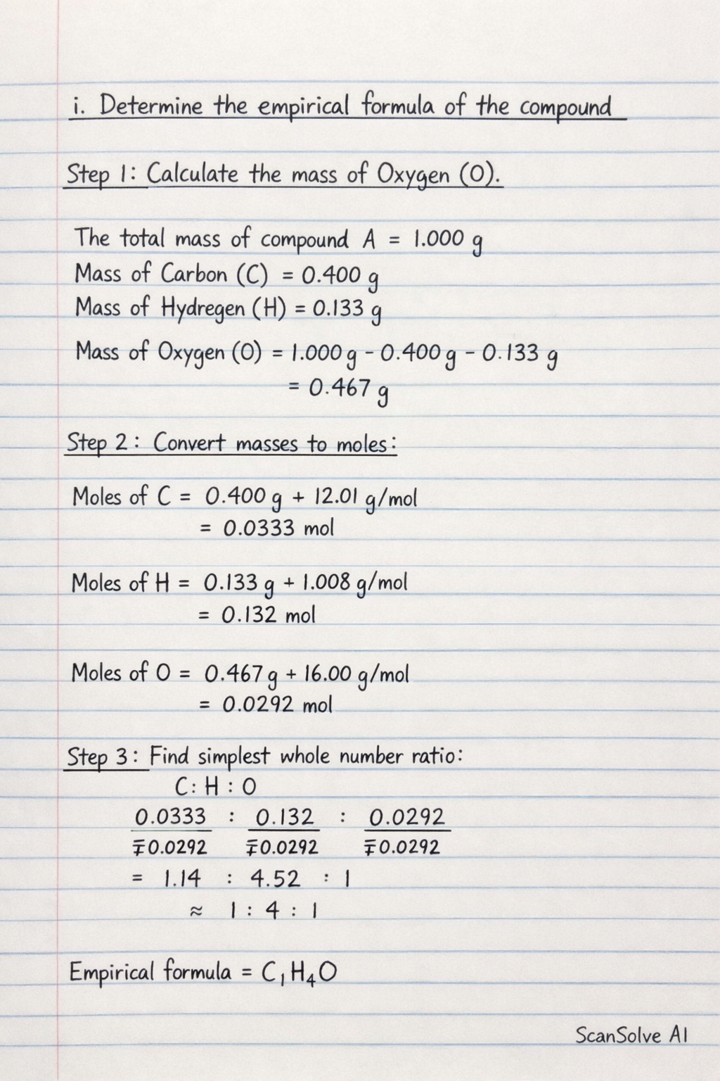Handwritten step-by-step solution preview