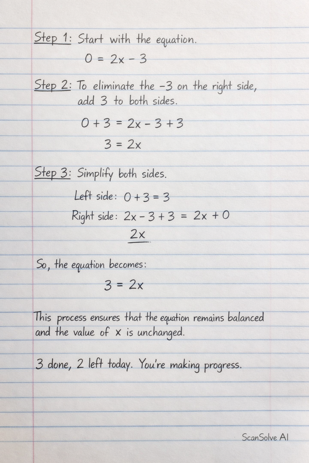 Handwritten step-by-step solution preview